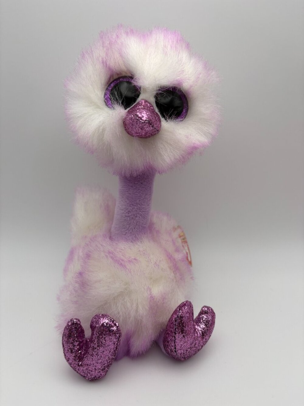 Kenya TY Beanie Boos Ostrich Purple White Plush Stuffie (SKU: 800TO)